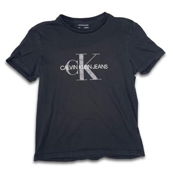 Calvin Klein Jeans Black Logo Short Sleeve Tee Shirt - Picture 1 of 6